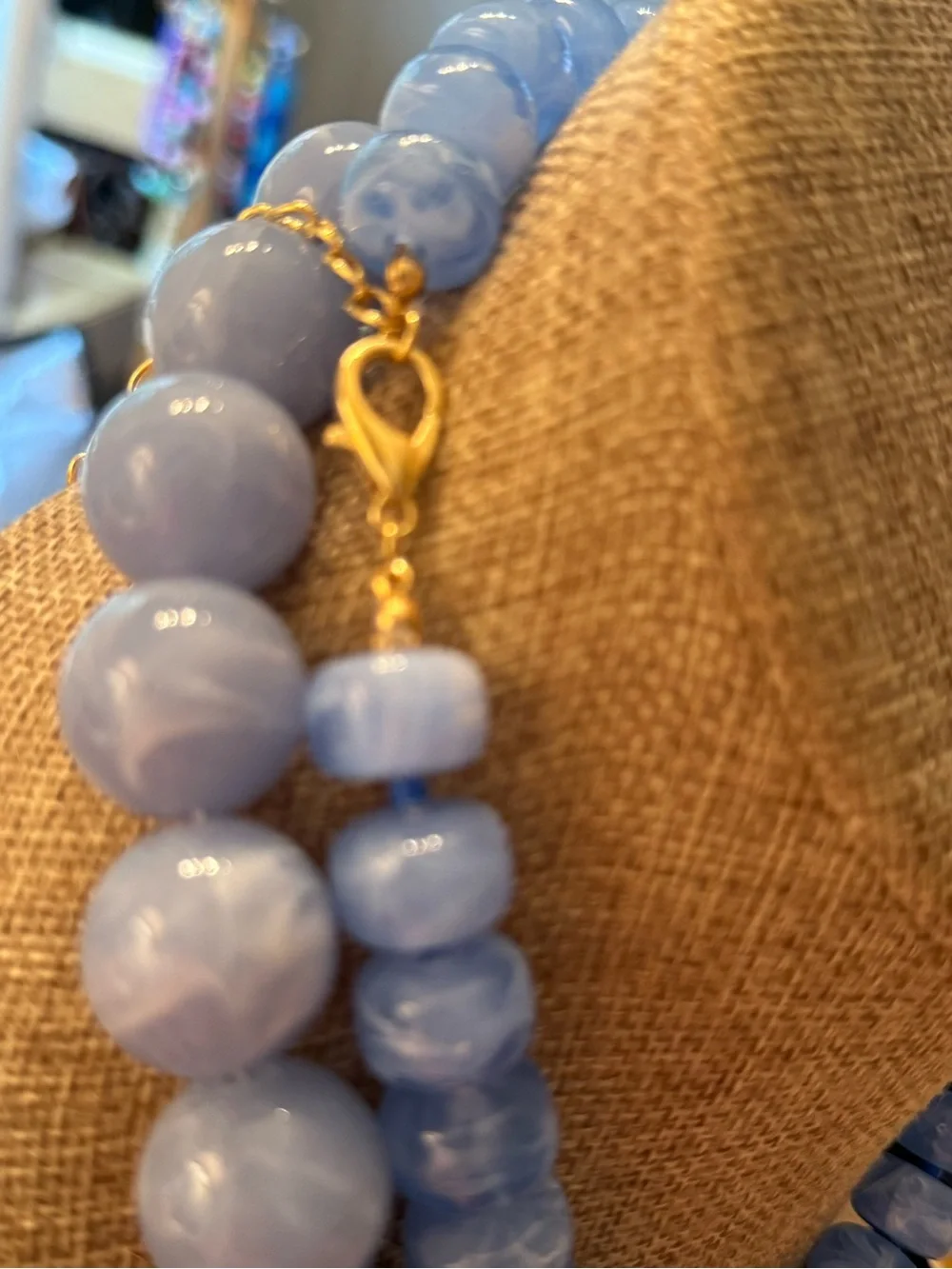 Dual-Tone Blue Graduated Bead Necklace